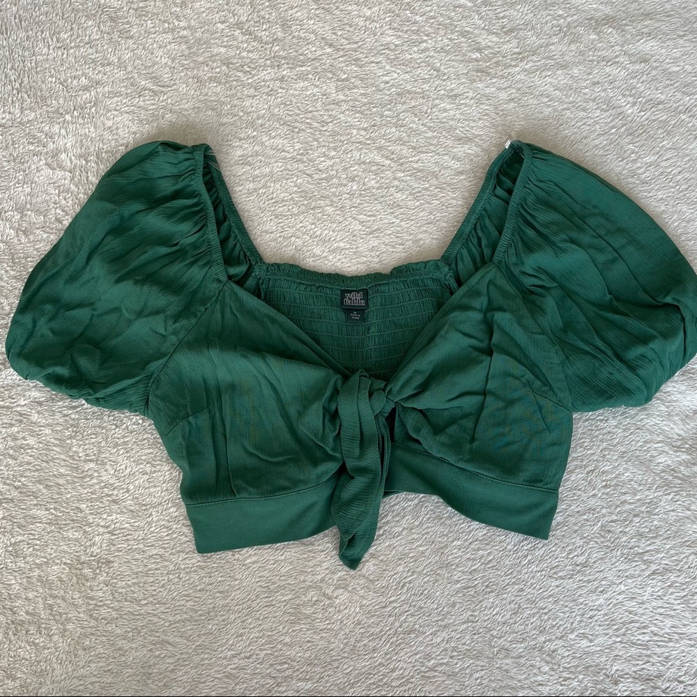 Crop Top with Puff Sleeves